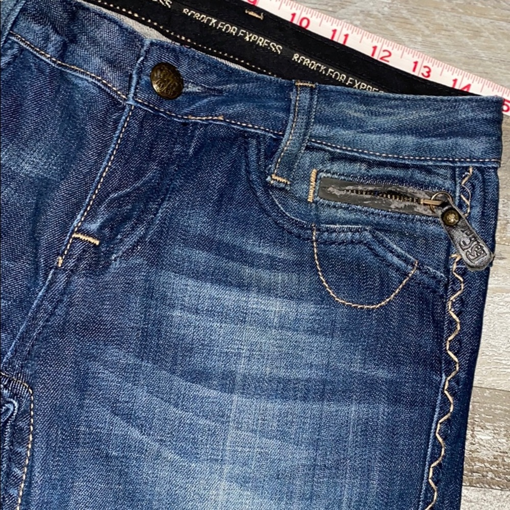 Womens Rerock For Express Factory Distressed Jeans - image 5